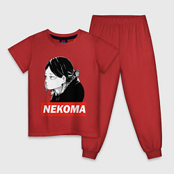 Пижама хлопковая детская Кенма Некома Волейбол!, цвет: красный