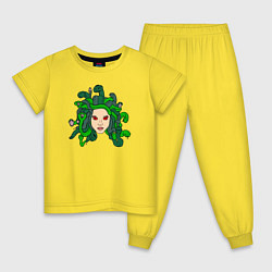 Пижама хлопковая детская Медуза Горгона, цвет: желтый
