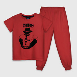 Пижама хлопковая детская Портгас Д Эйс Пираты Белоуса One Piece, цвет: красный