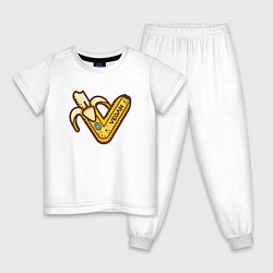 Пижама хлопковая детская Banana Vegan, цвет: белый