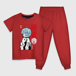 Пижама хлопковая детская Рей Аянами EVA-00, цвет: красный