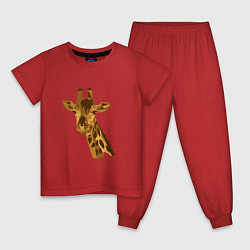 Пижама хлопковая детская Жираф Жора, цвет: красный
