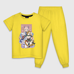 Пижама хлопковая детская Кокоми и Горо, цвет: желтый