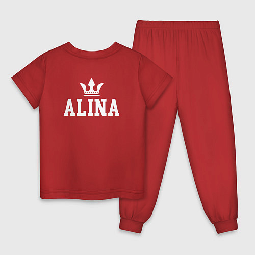 Детская пижама Алина Корона на спине / Красный – фото 2
