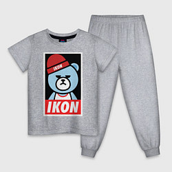 Пижама хлопковая детская IKON YG Bear Dope, цвет: меланж