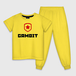 Пижама хлопковая детская Gambit, цвет: желтый