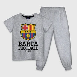 Пижама хлопковая детская Barcelona Football Club, цвет: меланж