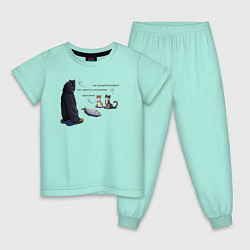 Пижама хлопковая детская Вы продаете рыбов?, цвет: мятный