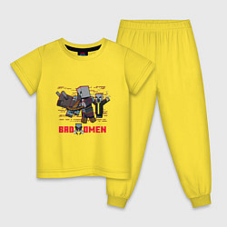 Пижама хлопковая детская Плохое предзнаменование, цвет: желтый