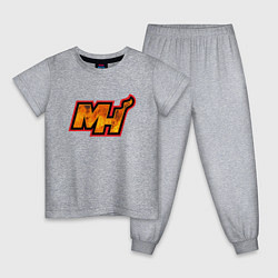 Пижама хлопковая детская NBA - Heat, цвет: меланж
