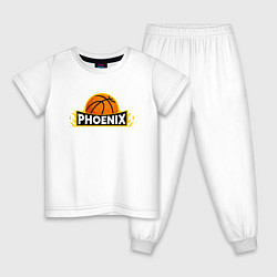 Пижама хлопковая детская Phoenix Basketball, цвет: белый