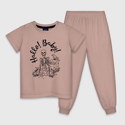 Пижама хлопковая детская Привет, детка!, цвет: пыльно-розовый