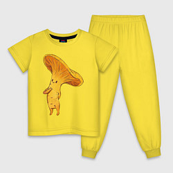 Пижама хлопковая детская Лисичка, цвет: желтый