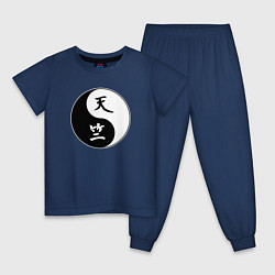Пижама хлопковая детская ТЕНДЗИКУ TENJIKU, цвет: тёмно-синий