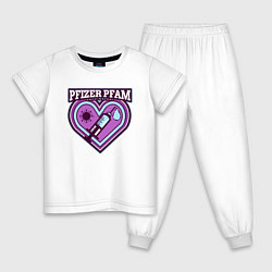 Пижама хлопковая детская Pfizer, цвет: белый