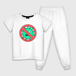 Пижама хлопковая детская Stop Virus, цвет: белый