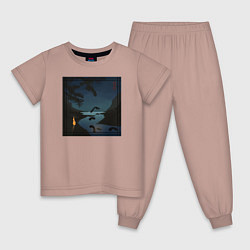 Пижама хлопковая детская Доверие, цвет: пыльно-розовый