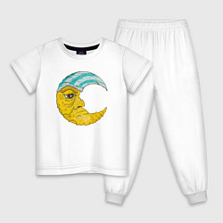 Пижама хлопковая детская Old Moon, цвет: белый