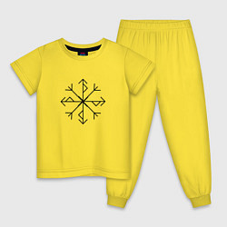 Пижама хлопковая детская РУНЫ RUNES Z, цвет: желтый