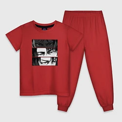 Пижама хлопковая детская Леви Аккерманатака титанов, цвет: красный