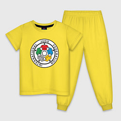 Пижама хлопковая детская Judo Federation, цвет: желтый