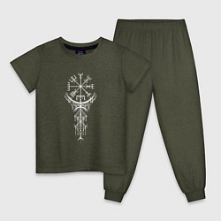 Пижама хлопковая детская Вегвизир Vegvisir Руна Z, цвет: меланж-хаки