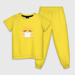 Пижама хлопковая детская Вирус, цвет: желтый