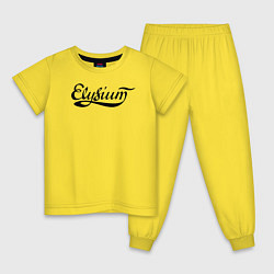 Пижама хлопковая детская Elysium логотип, цвет: желтый