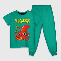 Пижама хлопковая детская RED HOT CHILI PEPPERS, цвет: зеленый