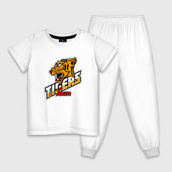 Пижама хлопковая детская Team Tigers, цвет: белый