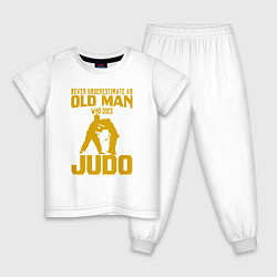 Пижама хлопковая детская Old Man Judo, цвет: белый