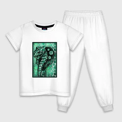 Пижама хлопковая детская Кобра Змеиный стиль 2, цвет: белый