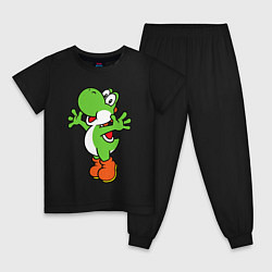 Пижама хлопковая детская Yoshi, цвет: черный