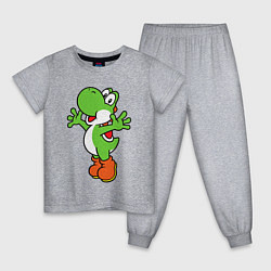 Пижама хлопковая детская Yoshi, цвет: меланж