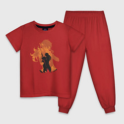 Пижама хлопковая детская ДИЛЮК ГЕНШИН ПИРО, цвет: красный
