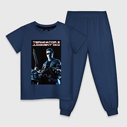 Пижама хлопковая детская Арнольд Шварценеггер, цвет: тёмно-синий