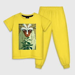 Пижама хлопковая детская Forest spirit, цвет: желтый