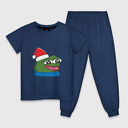 Пижама хлопковая детская Pepe, pepe happy, Пепе хеппи, pepe happy new year, цвет: тёмно-синий