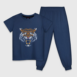 Пижама хлопковая детская Tiger Shadow, цвет: тёмно-синий