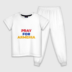 Пижама хлопковая детская Pray Armenia, цвет: белый