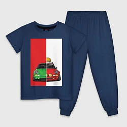 Пижама хлопковая детская Concept car, цвет: тёмно-синий