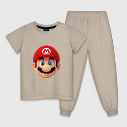 Пижама хлопковая детская MarioHead, цвет: миндальный