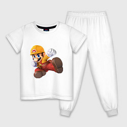 Пижама хлопковая детская MarioJump, цвет: белый