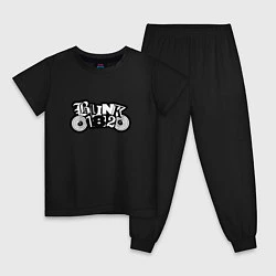 Пижама хлопковая детская Blink 182 лого, цвет: черный