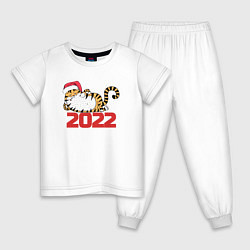 Пижама хлопковая детская Романтичный тигр 2022, цвет: белый