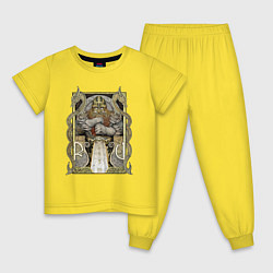 Пижама хлопковая детская Бог славянский, цвет: желтый