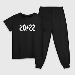Пижама хлопковая детская 2022 ACDC, цвет: черный