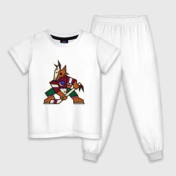 Пижама хлопковая детская Аризона Койотис логотип, цвет: белый