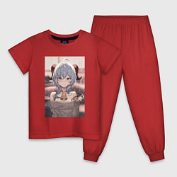 Пижама хлопковая детская Gensin Impact Гань Юй, цвет: красный