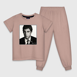 Пижама хлопковая детская Аль Пачино Al Pacino, цвет: пыльно-розовый